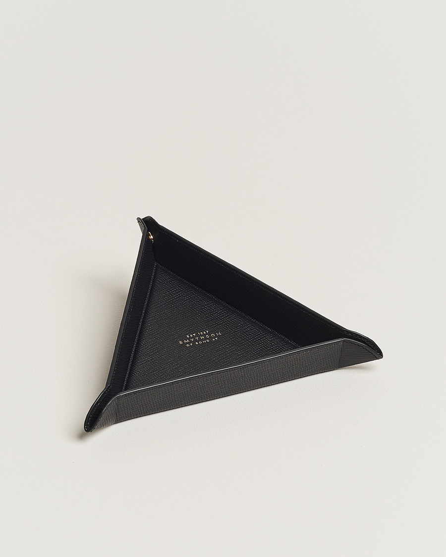 Herr | Smythson Panama Leather Coin Tray Black | Smythson | Panama Leather Coin Tray Black