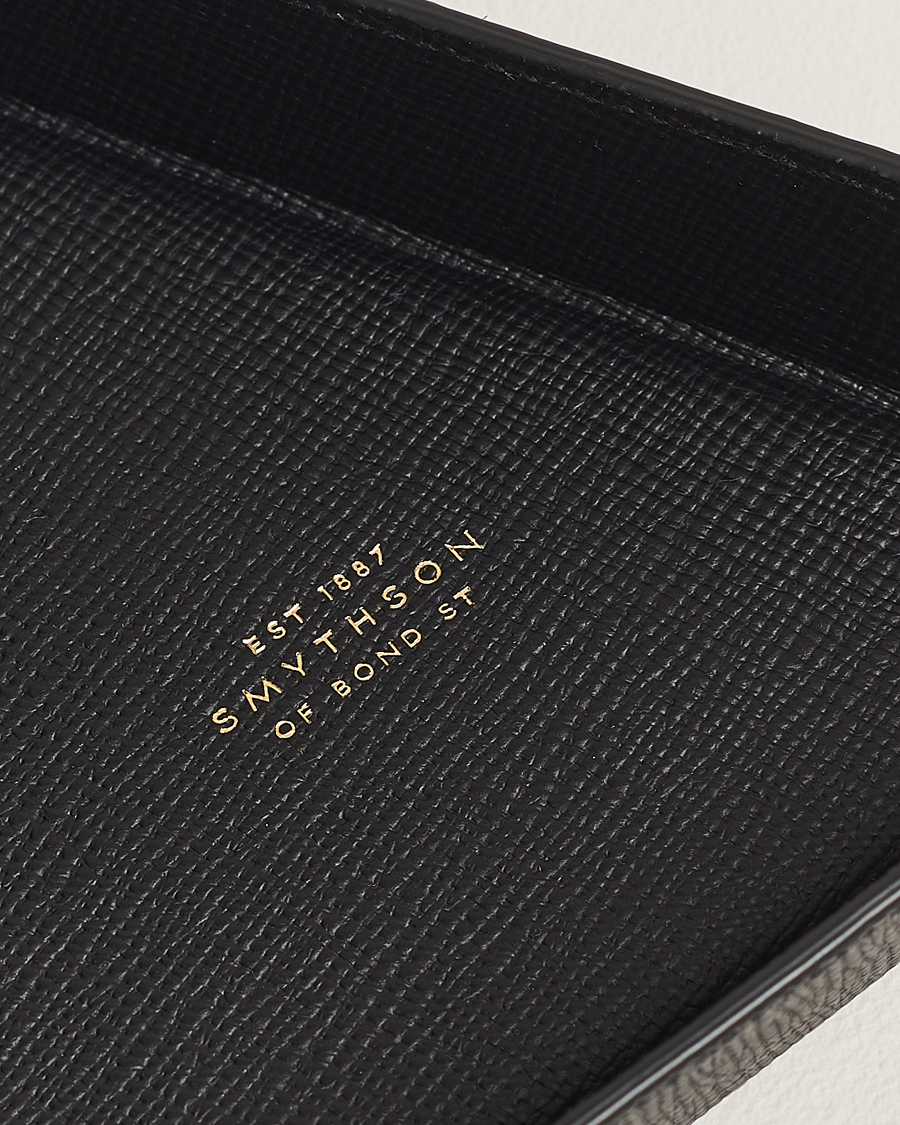 Herr | Smythson Panama Leather Coin Tray Black | Smythson | Panama Leather Coin Tray Black