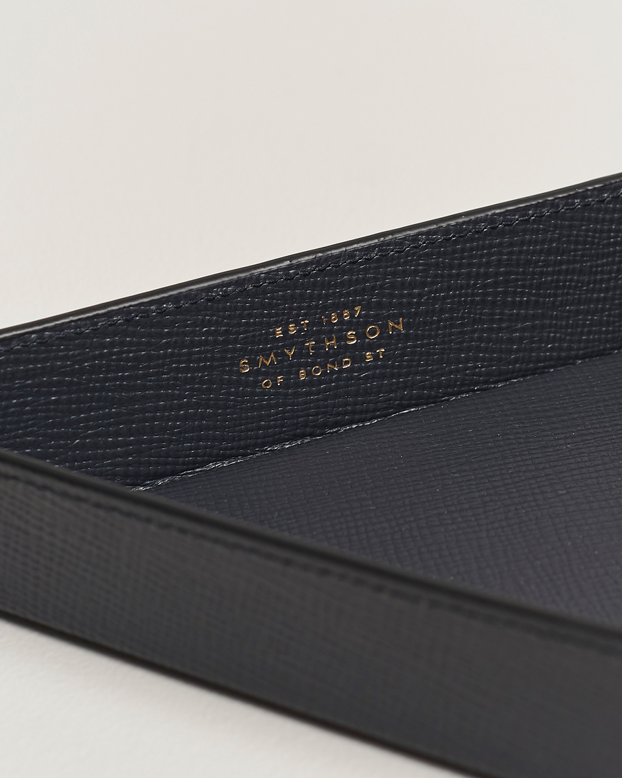 Herr | Smythson Panama Leather Coin Tray Navy | Smythson | Panama Leather Coin Tray Navy