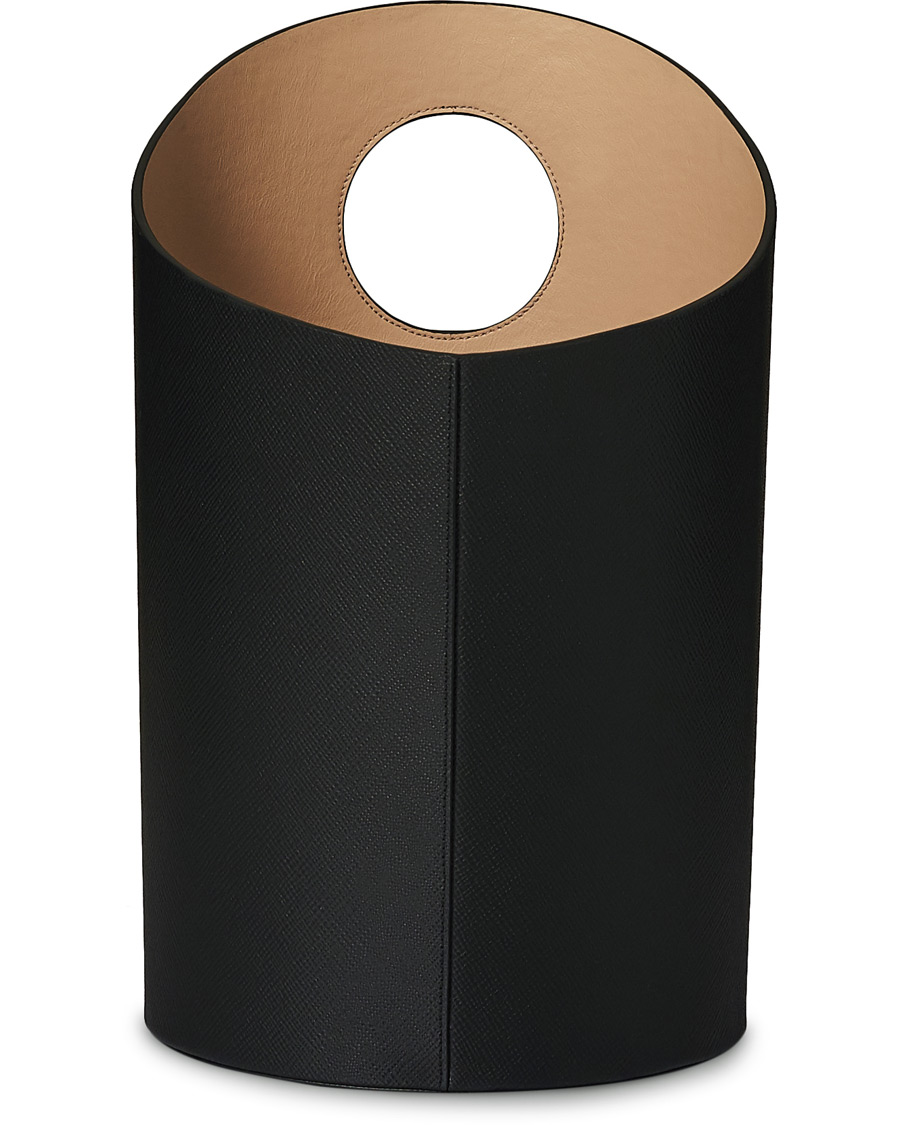Herr | Smythson Panama Waste Paper Bin Black | Smythson | Panama Waste Paper Bin Black