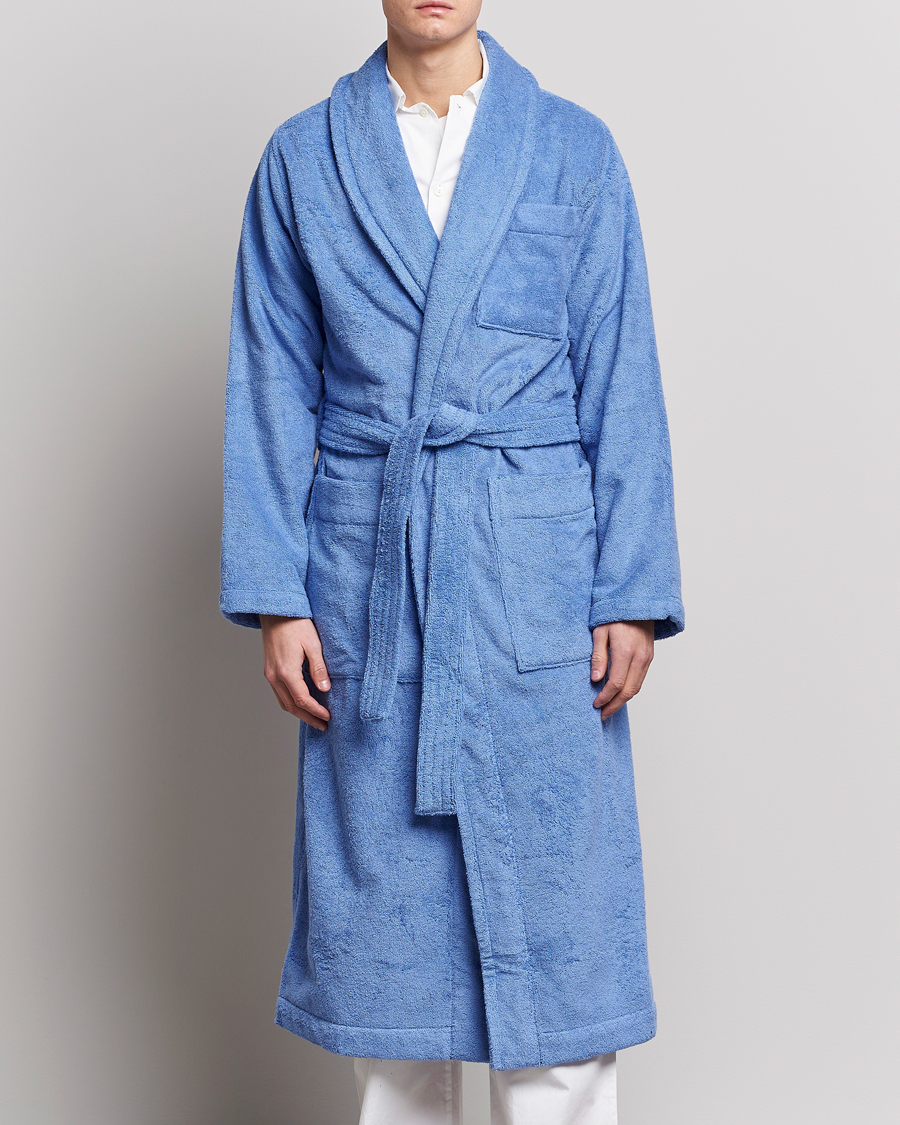 Herre | Tekla | Tekla | Organic Terry Classic Bathrobe Clear Blue