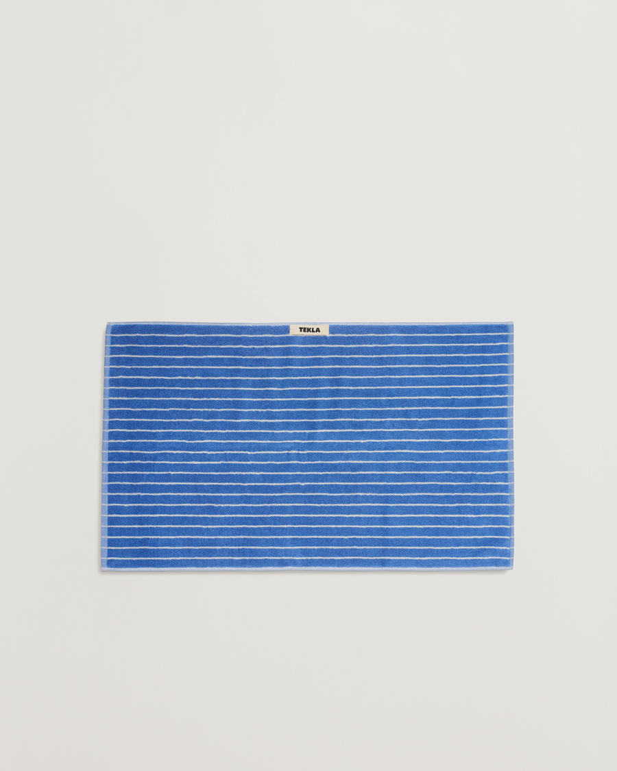 Herr | Tekla Organic Terry Hand Towel Clear Blue Stripes | Tekla | Organic Terry Hand Towel Clear Blue Stripes