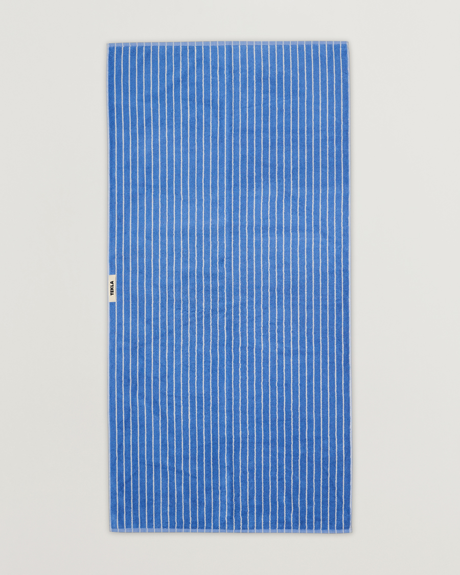 Herr | Handdukar | Tekla | Organic Terry Bath Towel Clear Blue Stripes