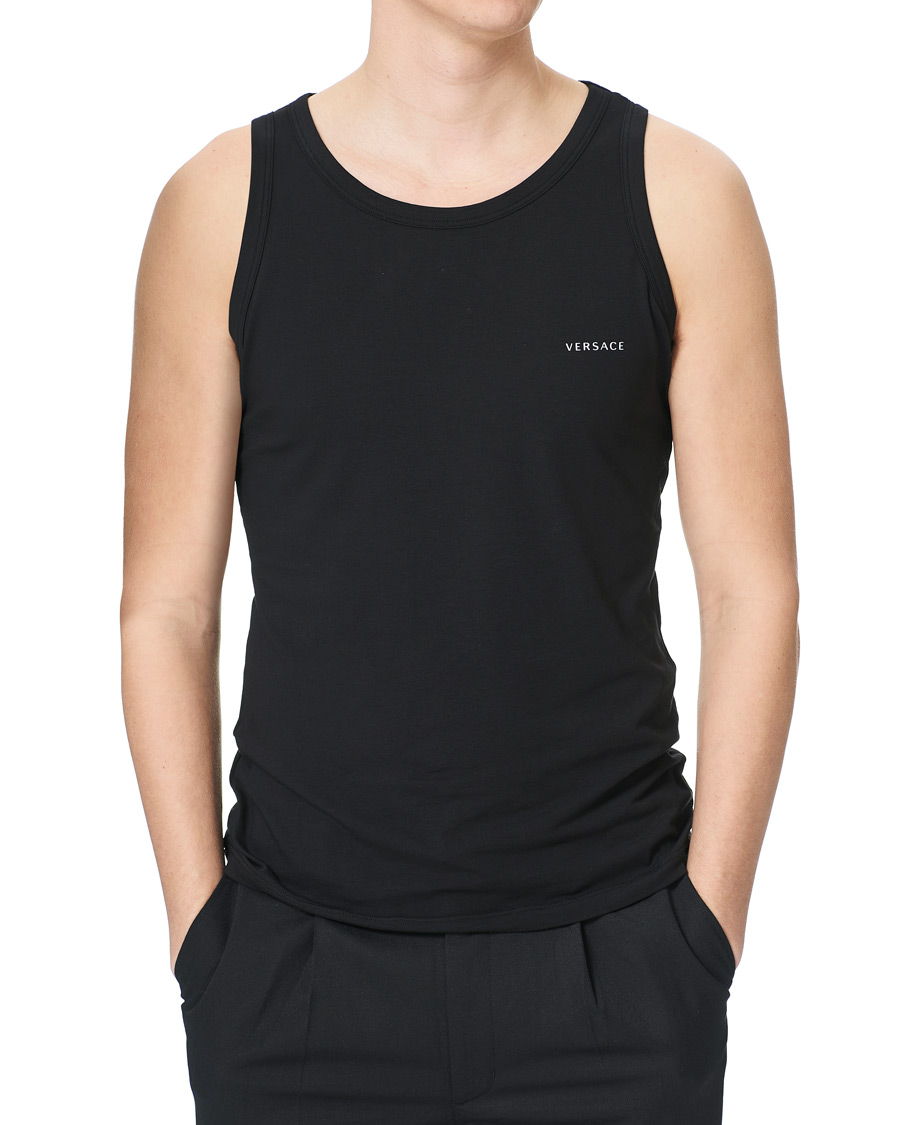Herr | Svarta t-shirts | Versace | Logo Tank Top Black