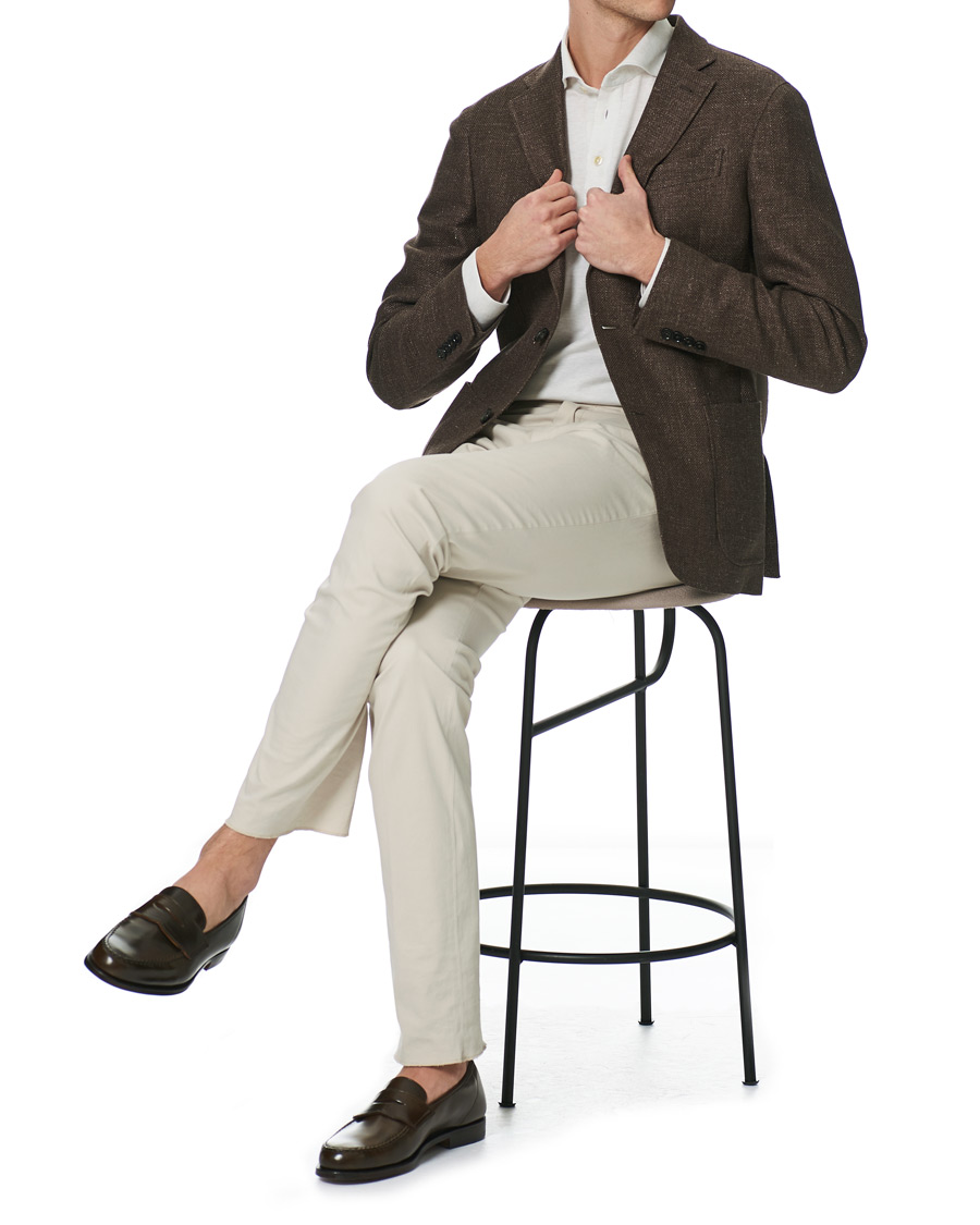 Herr | Kavajer | Ermenegildo Zegna | Wool/Linen Informale Blazer Brown Melange