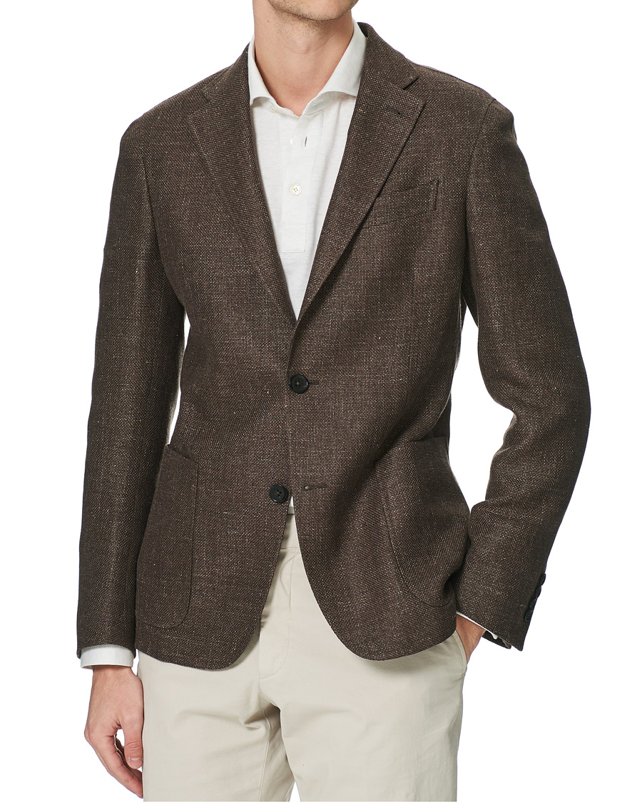 Herr | Kavajer | Ermenegildo Zegna | Wool/Linen Informale Blazer Brown Melange