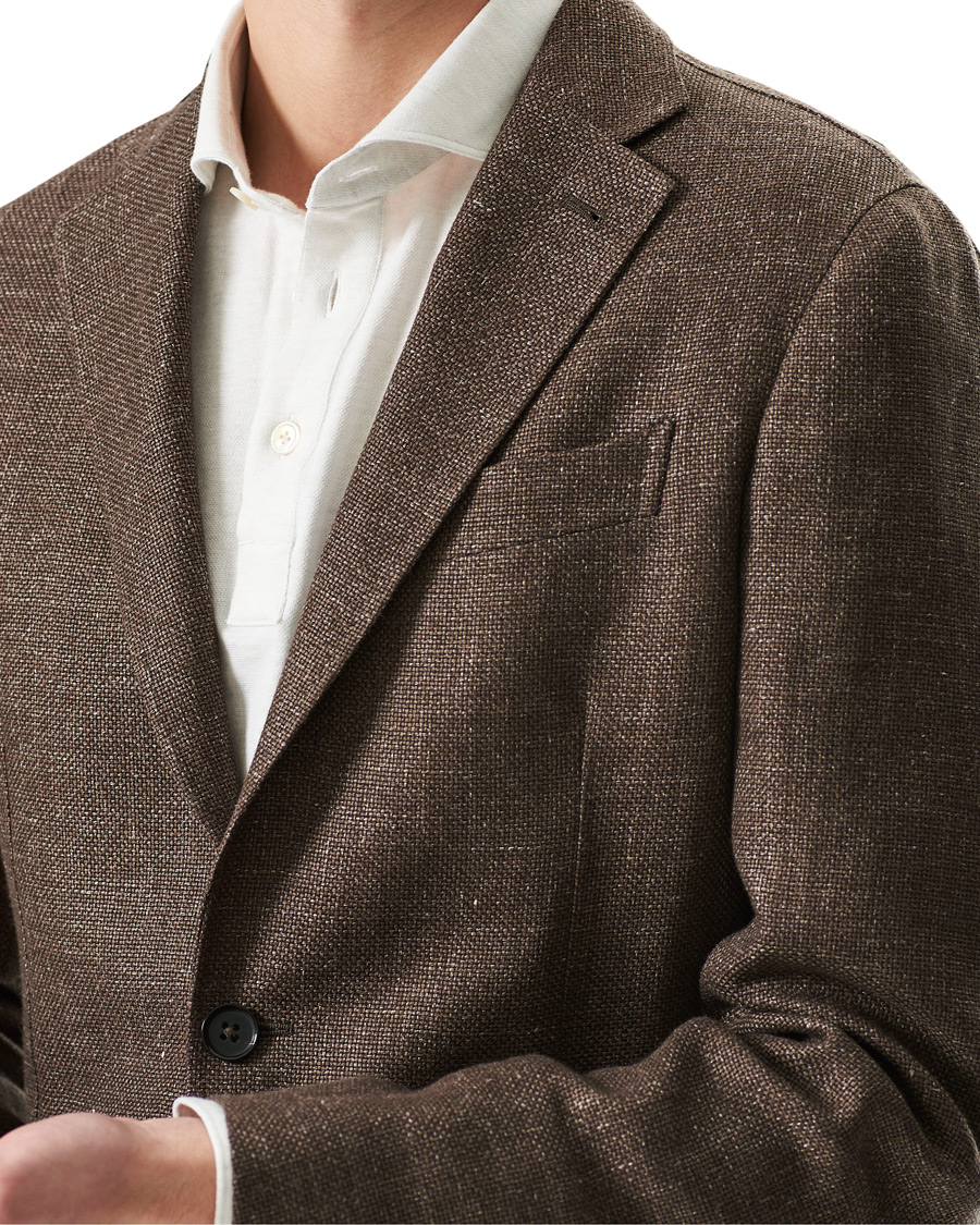 Herr | Kavajer | Ermenegildo Zegna | Wool/Linen Informale Blazer Brown Melange
