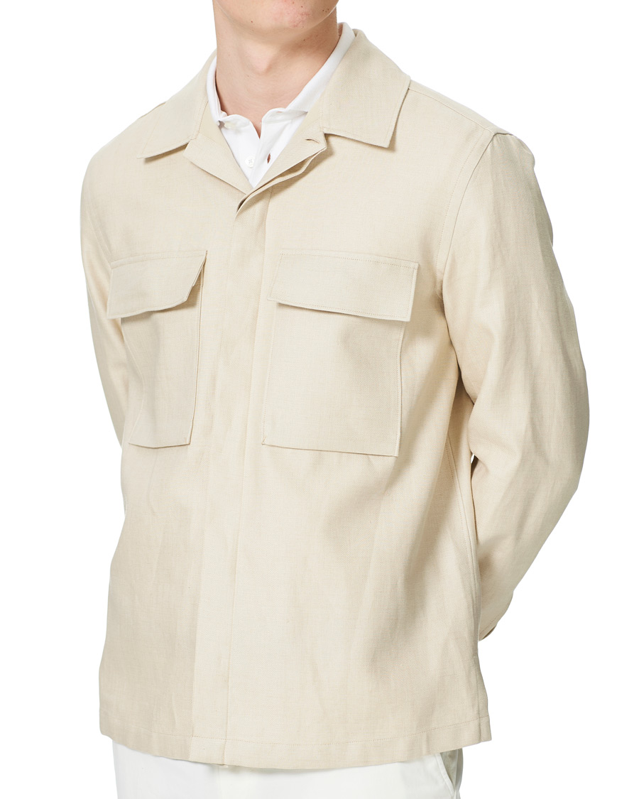 Herr | Skjortor | Ermenegildo Zegna | Linen Shirt Jacket Light Beige