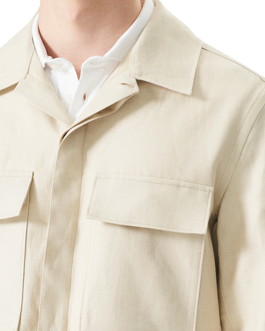 Herr | Skjortor | Ermenegildo Zegna | Linen Shirt Jacket Light Beige
