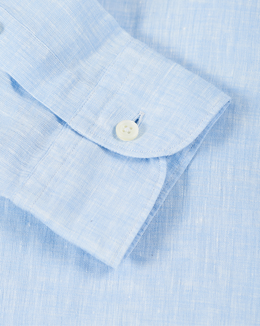 Herr | Skjortor | Ermenegildo Zegna | Slim Fit Linen Shirt Light Blue