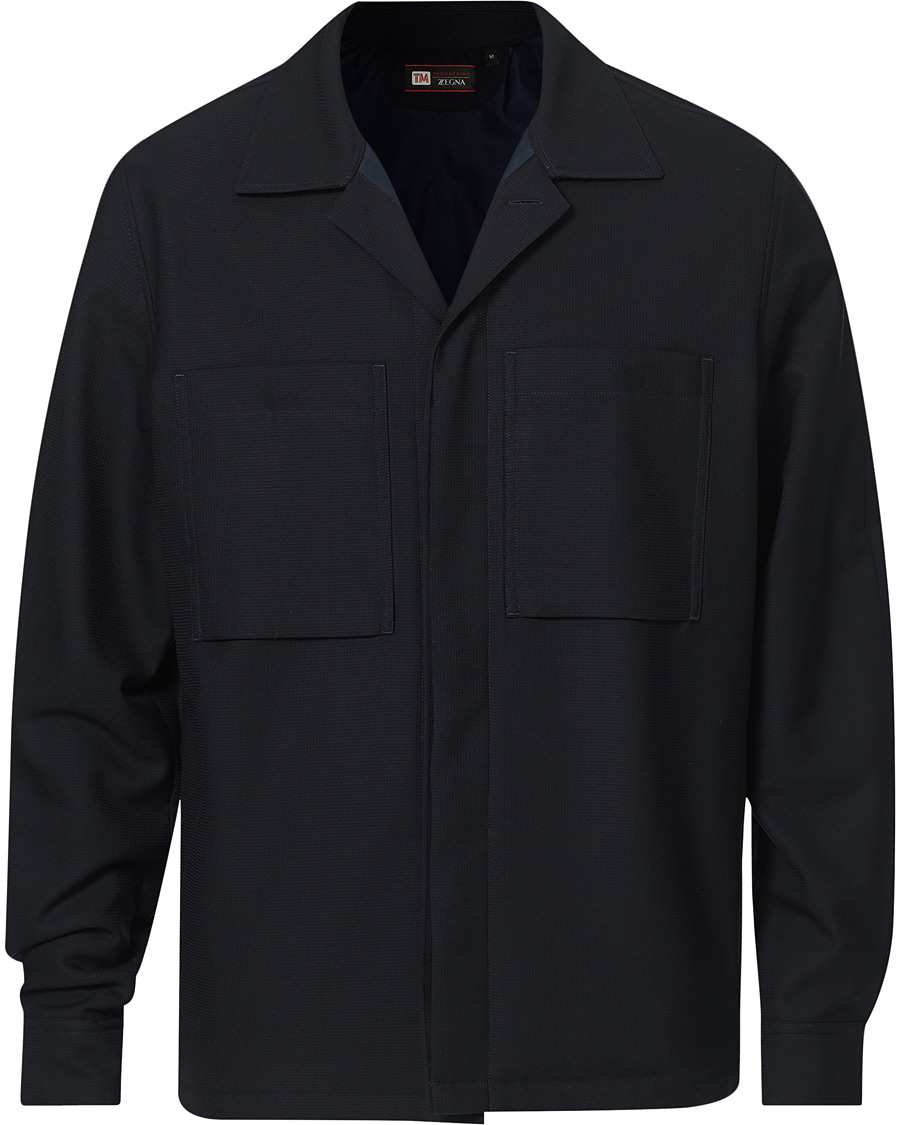 Herr | Jackor | Z Zegna | Padded Techmerino Shirt Jacket Navy
