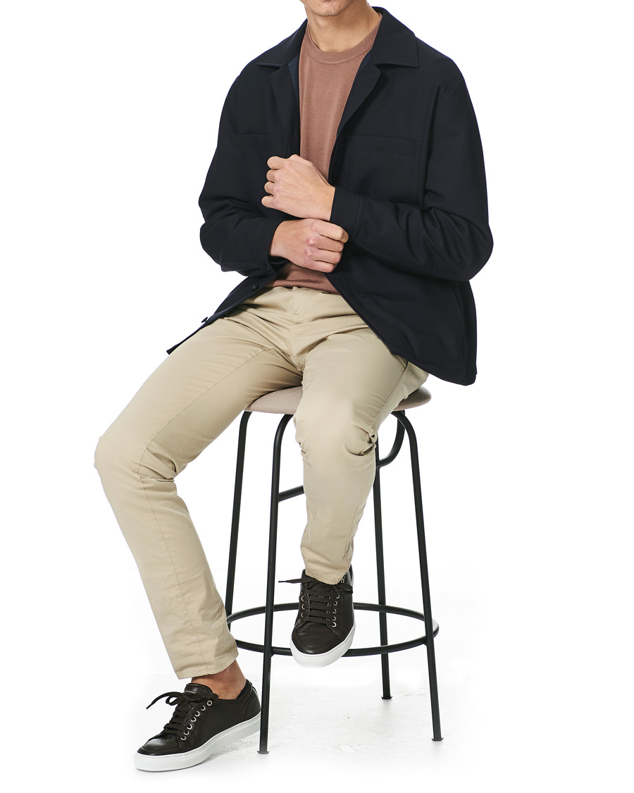 Herr | Jackor | Z Zegna | Padded Techmerino Shirt Jacket Navy