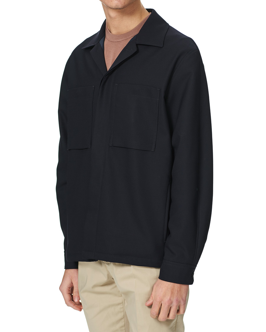 Herr | Jackor | Z Zegna | Padded Techmerino Shirt Jacket Navy