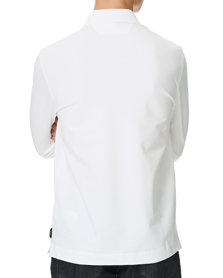 Herr | Tröjor | Z Zegna | Stretch Piquet Long Sleeve Polo White