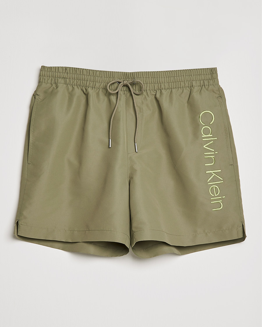 Herr | Badbyxor | Calvin Klein | Tonal Logo Drawstring Swimshorts New Basil