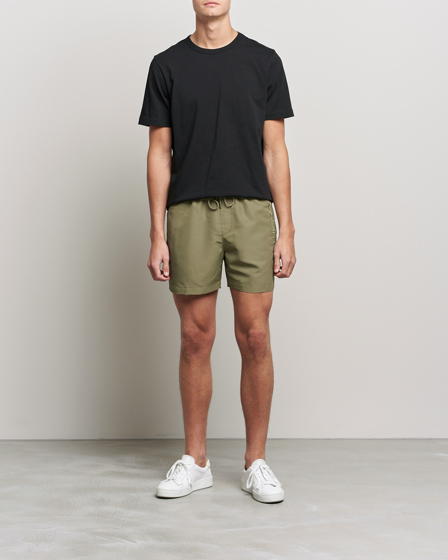 Herr | Badbyxor | Calvin Klein | Tonal Logo Drawstring Swimshorts New Basil
