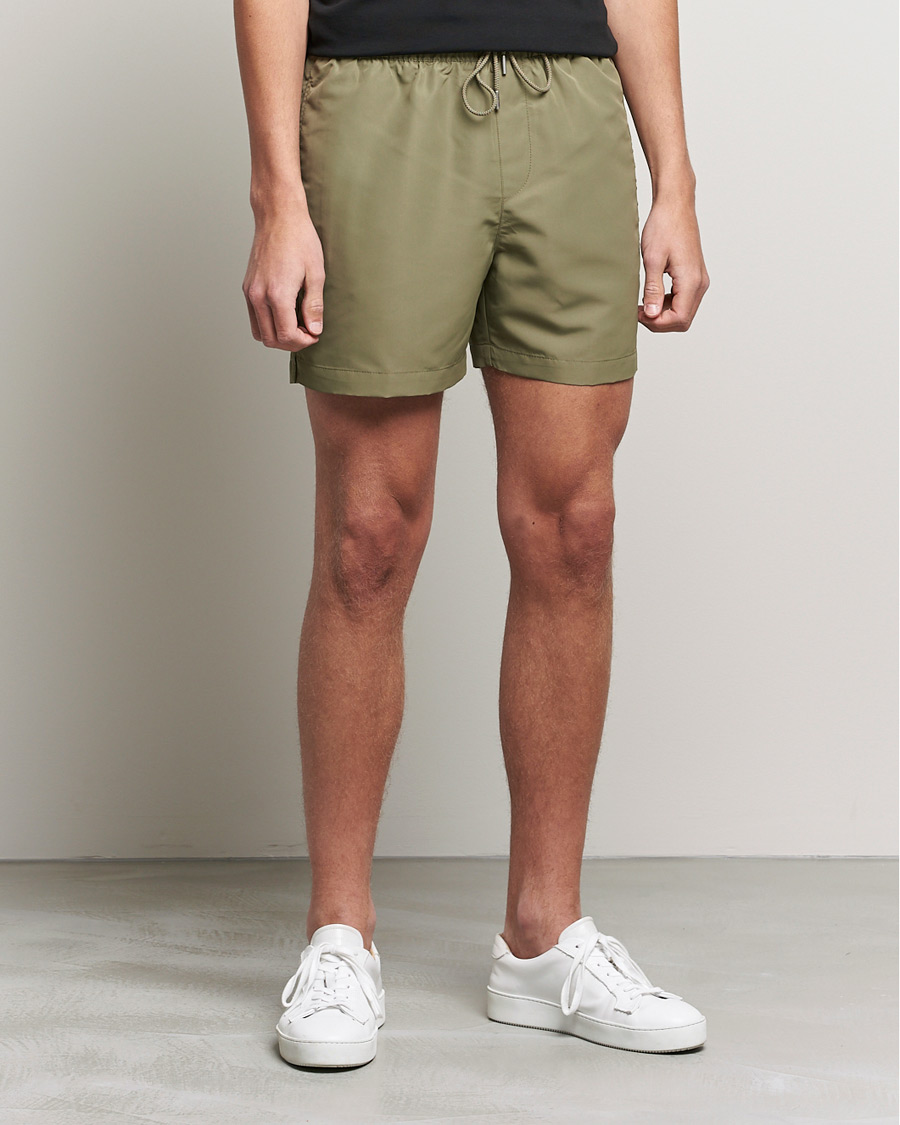 Herr | Badbyxor | Calvin Klein | Tonal Logo Drawstring Swimshorts New Basil