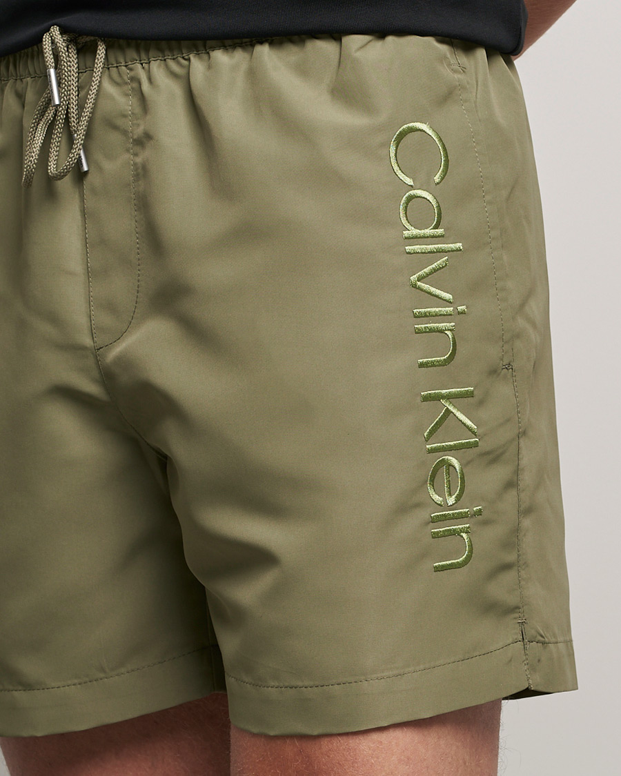 Herr | Badbyxor | Calvin Klein | Tonal Logo Drawstring Swimshorts New Basil