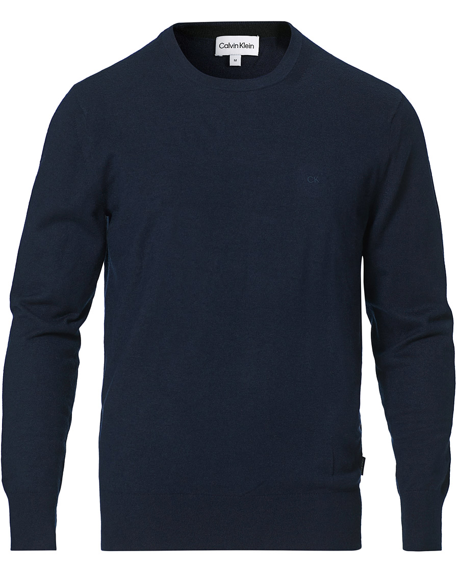 Herr | Tröjor | Calvin Klein | Crew Neck Knitted Sweater Navy