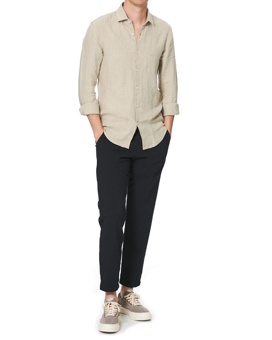 Herr | Skjortor | Calvin Klein | Slim Fit Linen Shirt Stony Beige