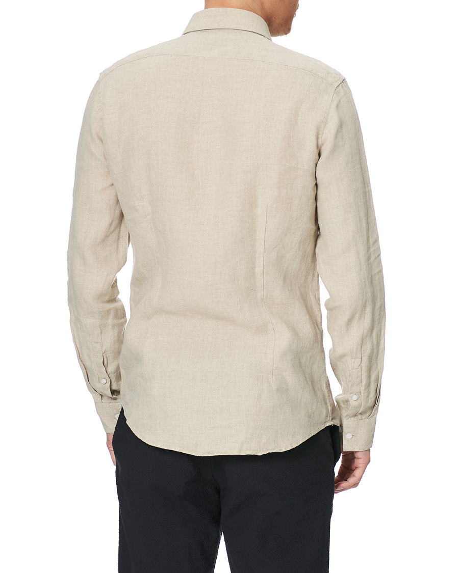 Herr | Skjortor | Calvin Klein | Slim Fit Linen Shirt Stony Beige