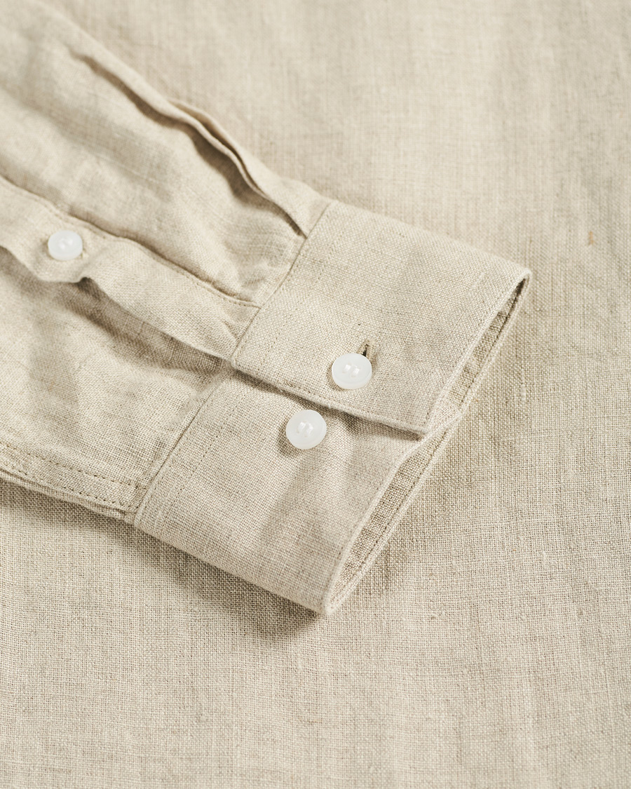 Herr | Skjortor | Calvin Klein | Slim Fit Linen Shirt Stony Beige