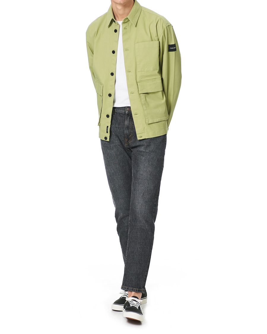 Herr | Skjortor | Calvin Klein | Twill Overshirt Sage Green