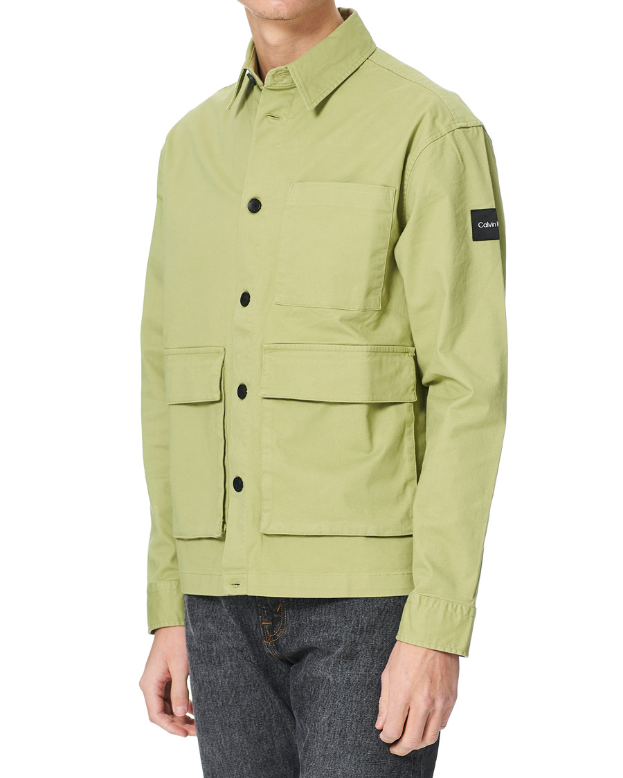 Herr | Skjortor | Calvin Klein | Twill Overshirt Sage Green