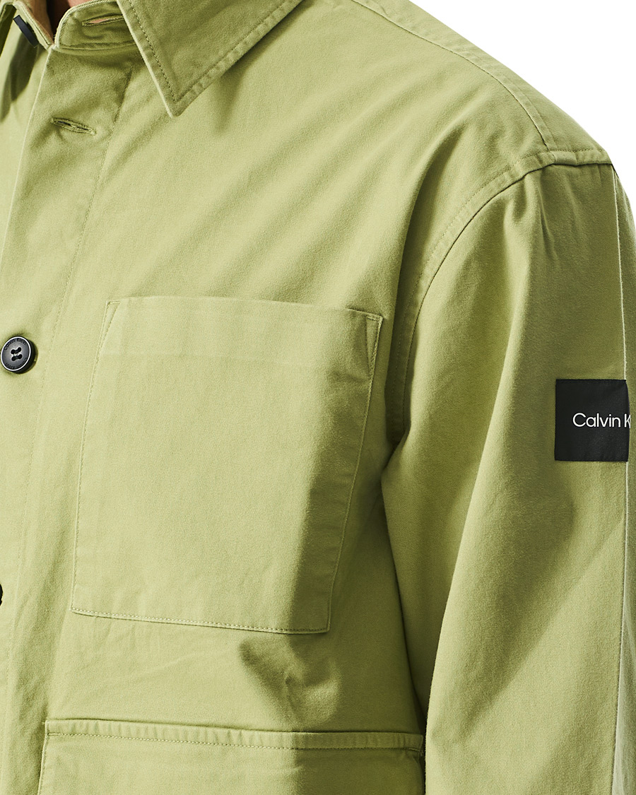 Herr | Skjortor | Calvin Klein | Twill Overshirt Sage Green