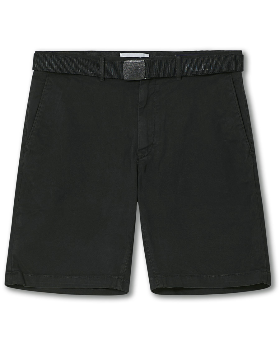 Herr | Shorts | Calvin Klein | Garment Dyed Belted Shorts Black