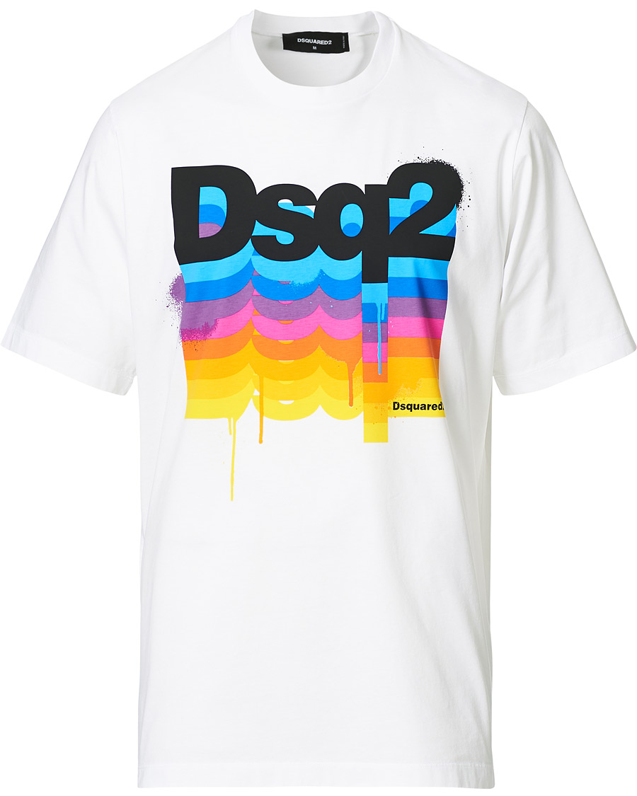 Herr | T-Shirts | Dsquared2 | Colour Print Tee White