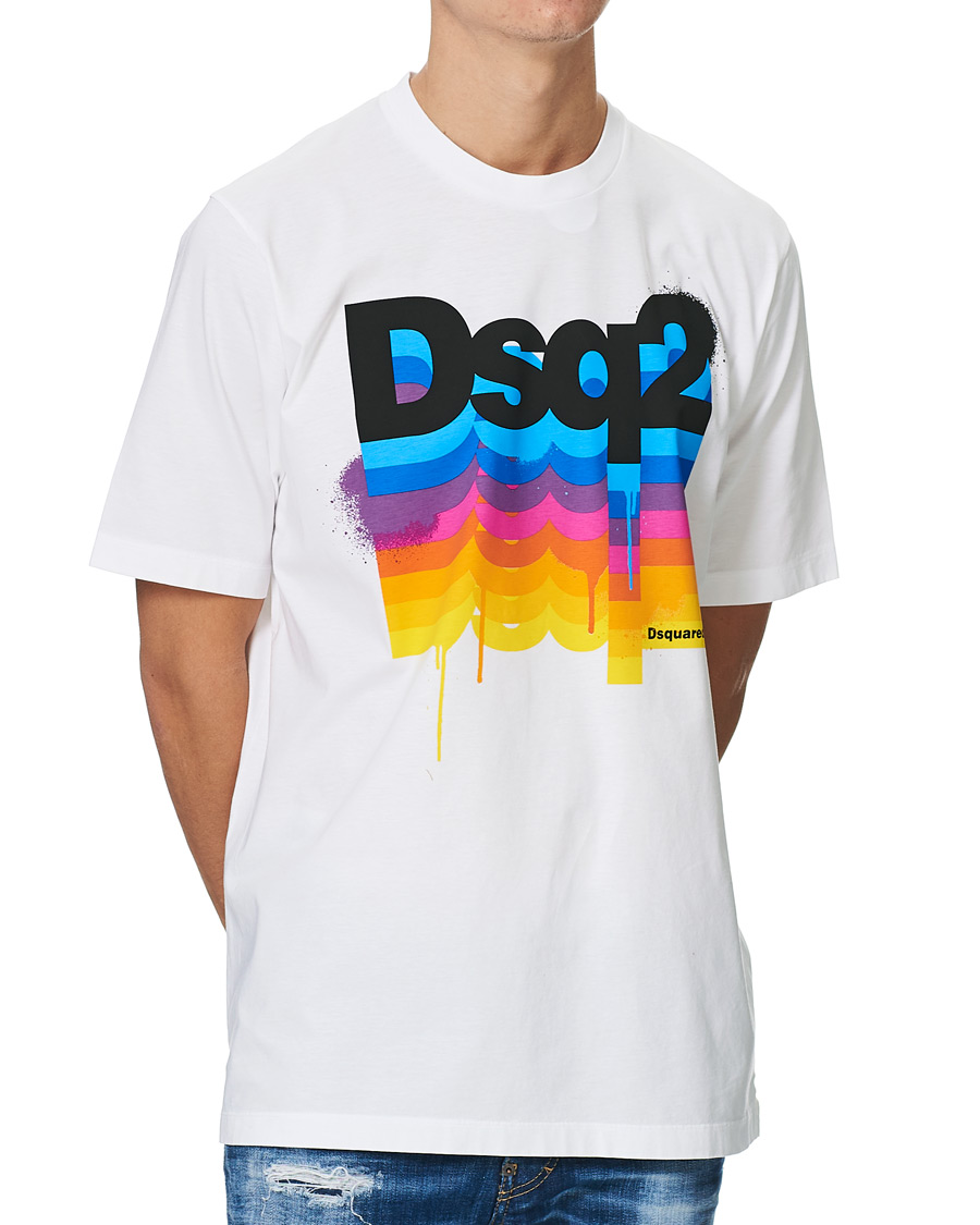 Herr | T-Shirts | Dsquared2 | Colour Print Tee White