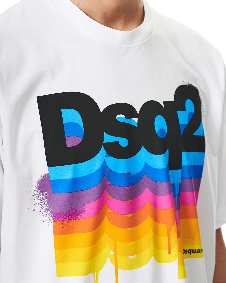 Herr | T-Shirts | Dsquared2 | Colour Print Tee White
