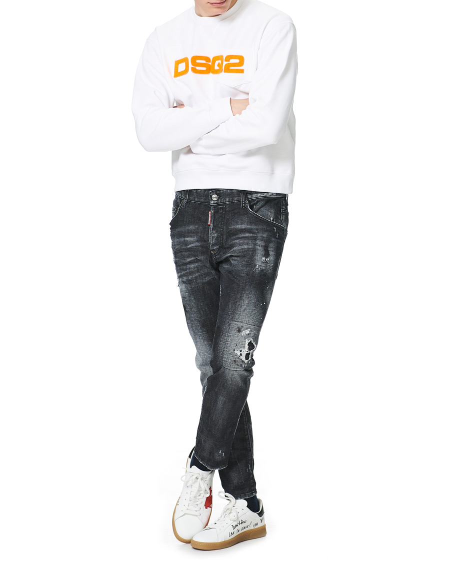 Herr | Tröjor | Dsquared2 | Flock Logo Sweatshirt White