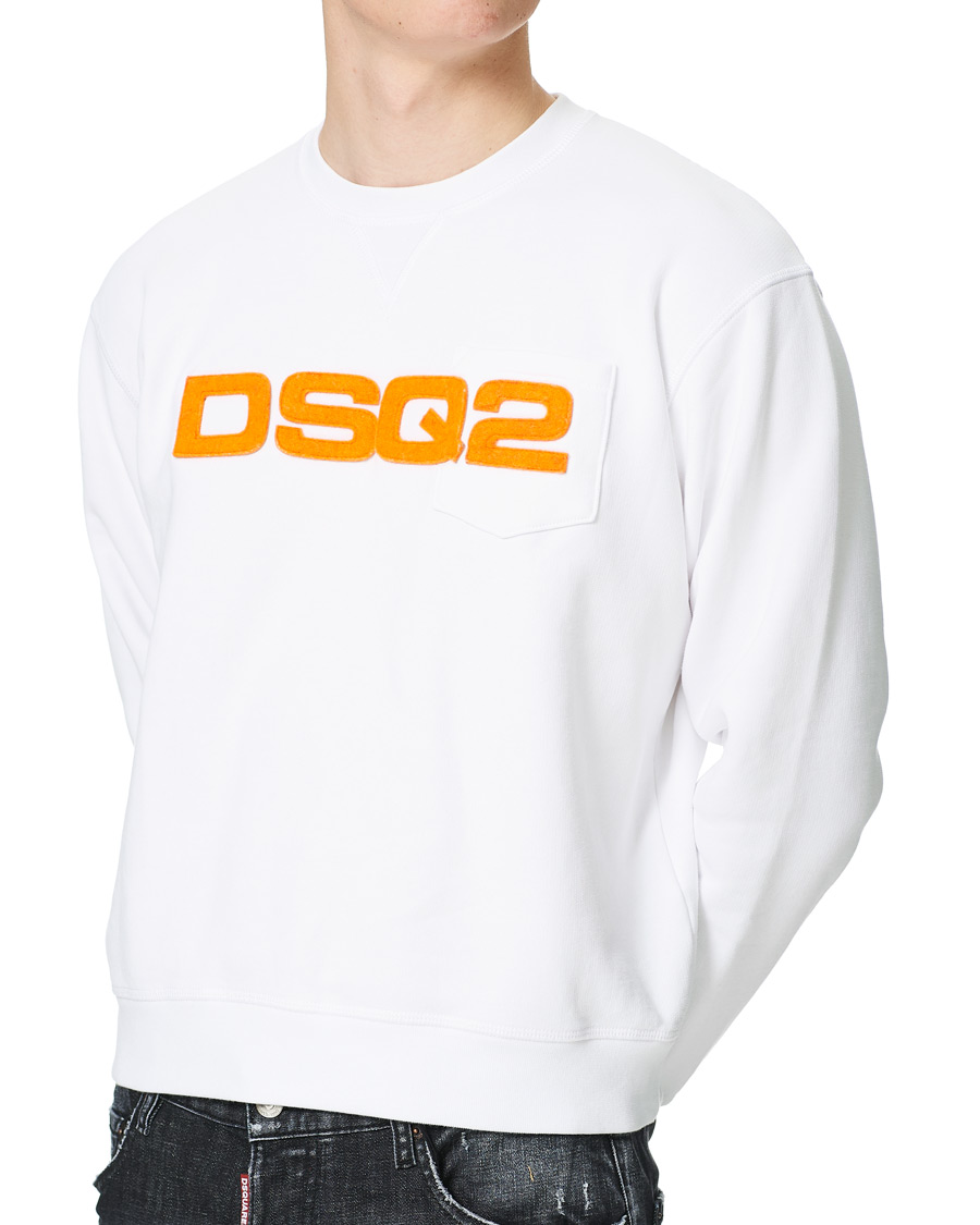 Herr | Tröjor | Dsquared2 | Flock Logo Sweatshirt White