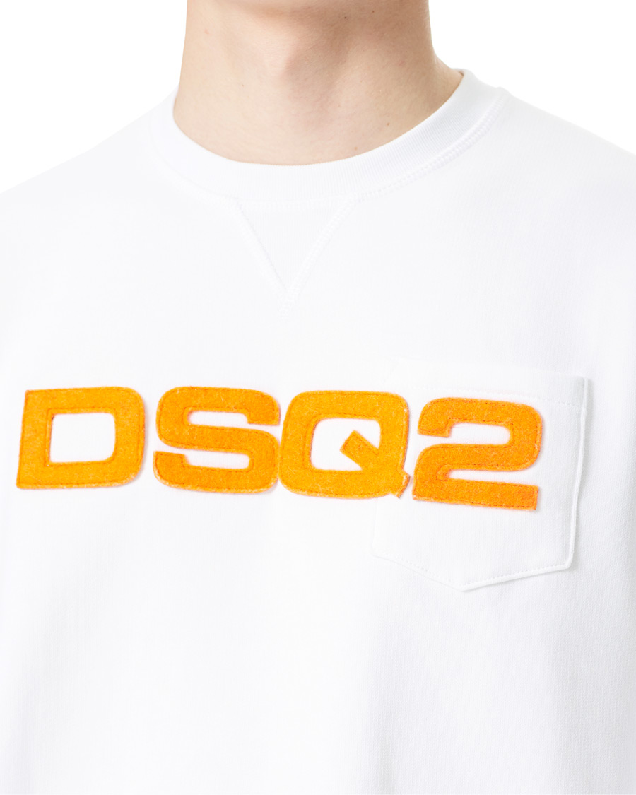 Herr | Tröjor | Dsquared2 | Flock Logo Sweatshirt White