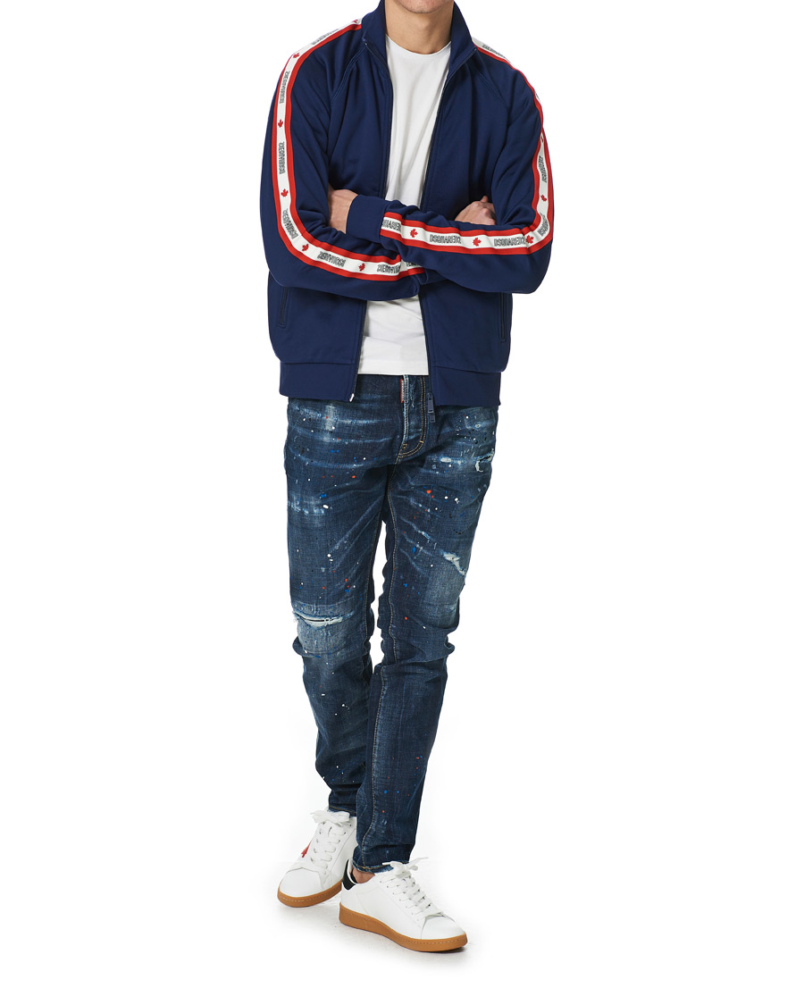 Herr | Tröjor | Dsquared2 | Track Zip Top Dark Blue