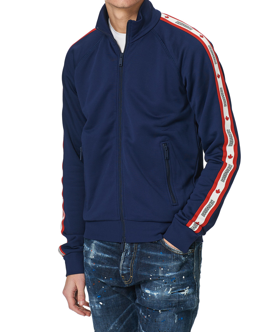 Herr | Tröjor | Dsquared2 | Track Zip Top Dark Blue