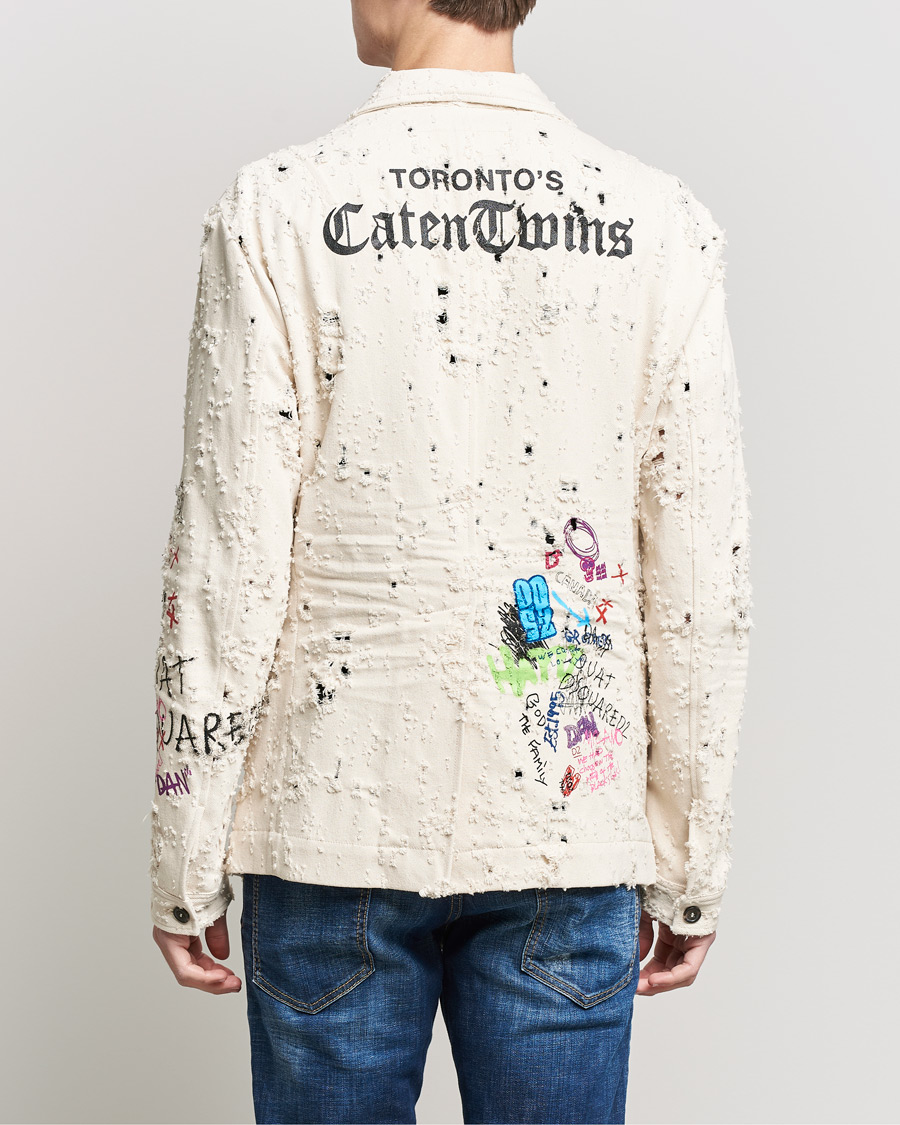 Herr | Kavajer | Dsquared2 | Painted Military Blazer Light Beige