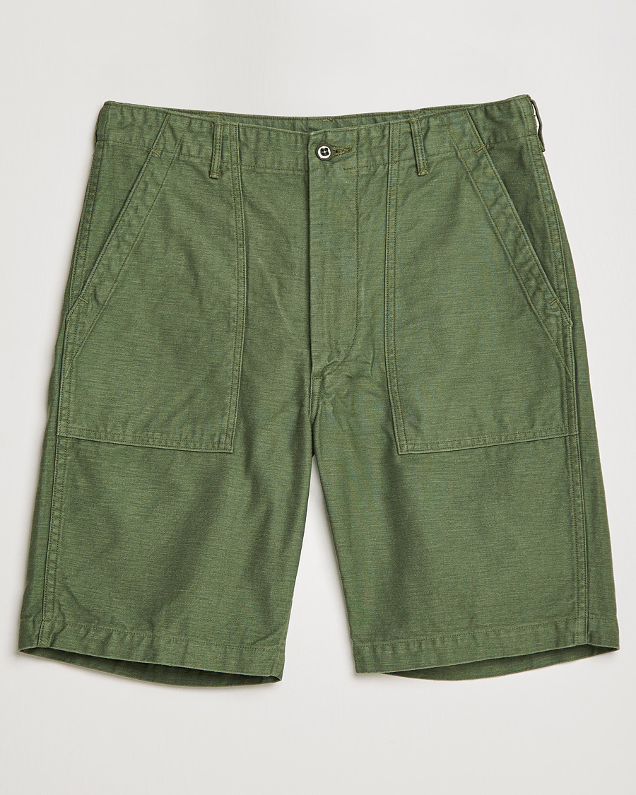 Herr | Shorts | orSlow | Slim Fit Original Sateen Fatigue Shorts Green