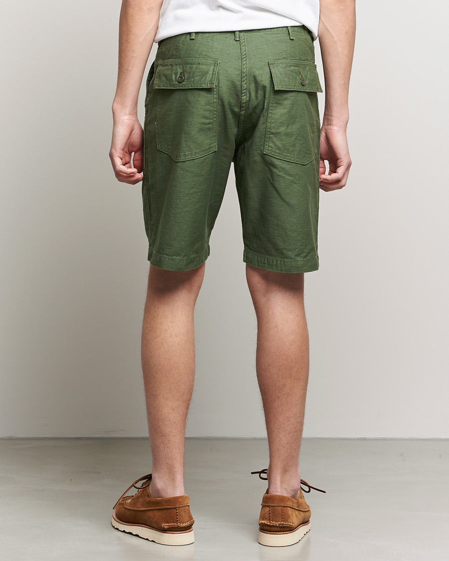 Herr | Shorts | orSlow | Slim Fit Original Sateen Fatigue Shorts Green