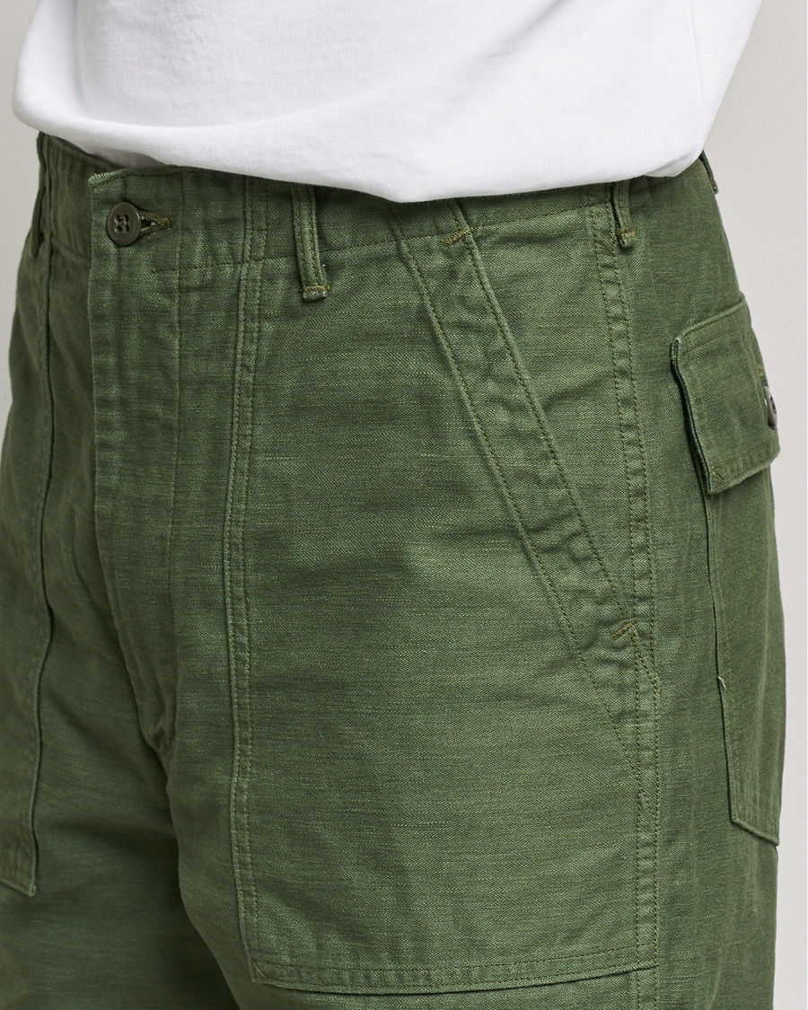 Herr | Shorts | orSlow | Slim Fit Original Sateen Fatigue Shorts Green