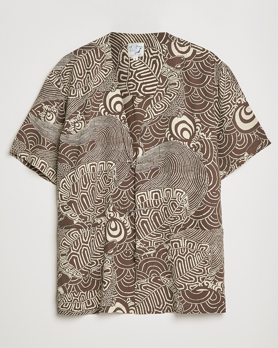 Herr | Tröjor | orSlow | Hawaiian Cardigan Turtle Print