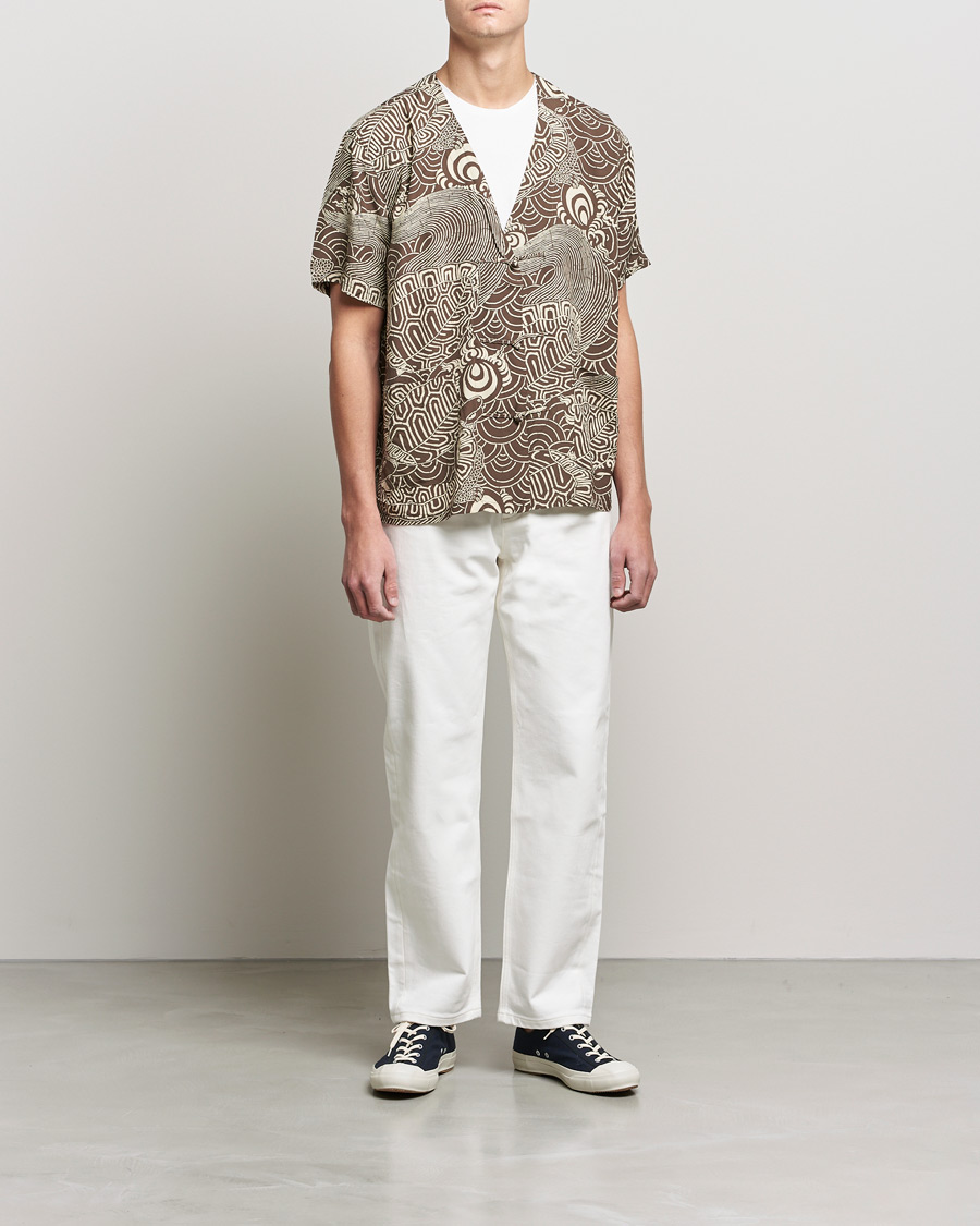 Herr | Tröjor | orSlow | Hawaiian Cardigan Turtle Print