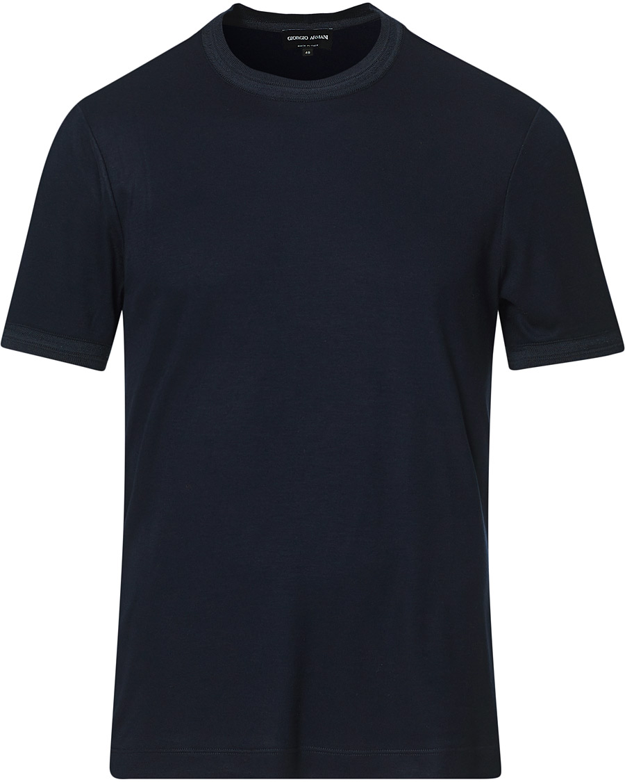 Herr | T-Shirts | Giorgio Armani | Soft Silk T-Shirt Navy