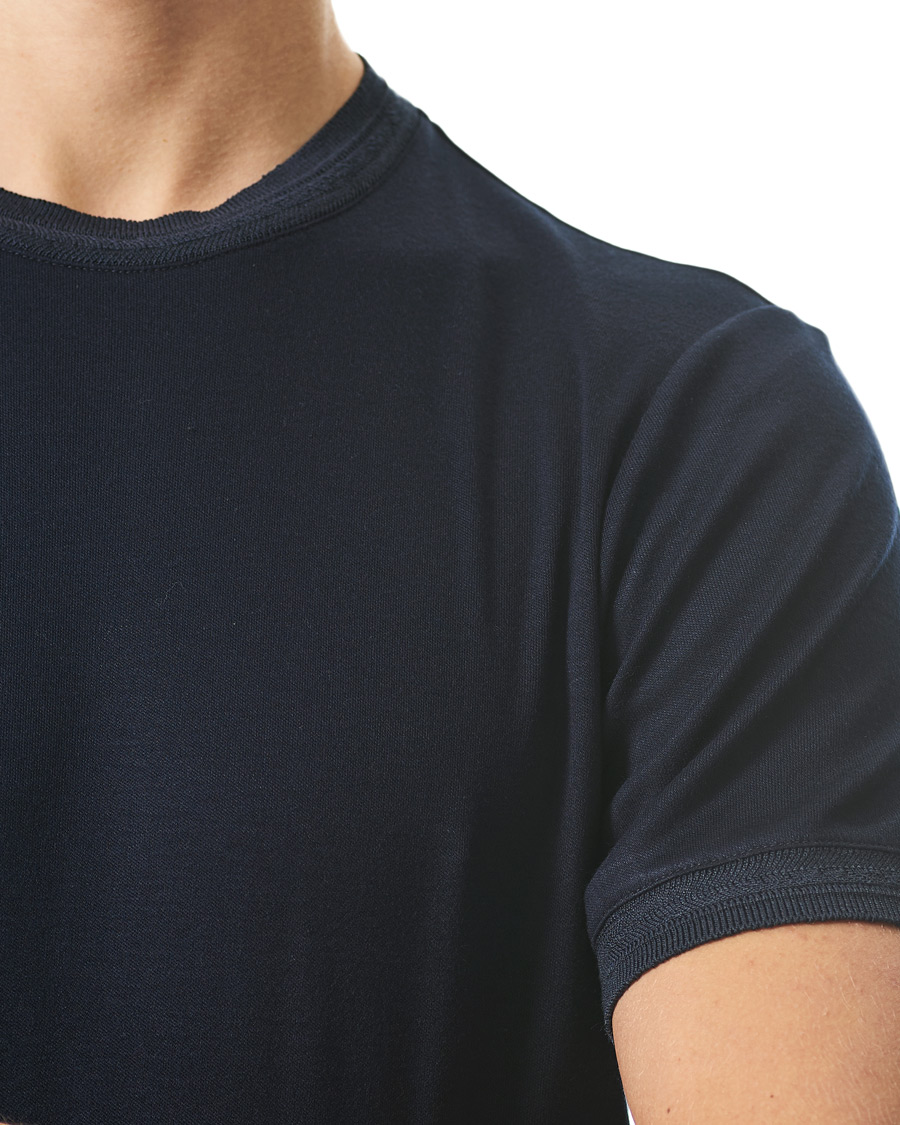 Herr | T-Shirts | Giorgio Armani | Soft Silk T-Shirt Navy