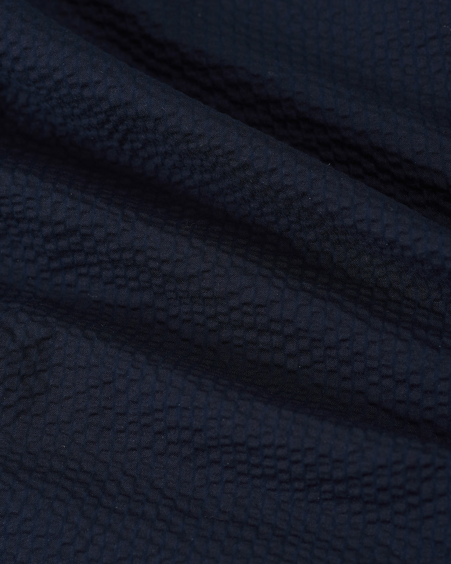 Herr | Skjortor | Giorgio Armani | Short Sleeve Seersucker Guru Shirt Navy