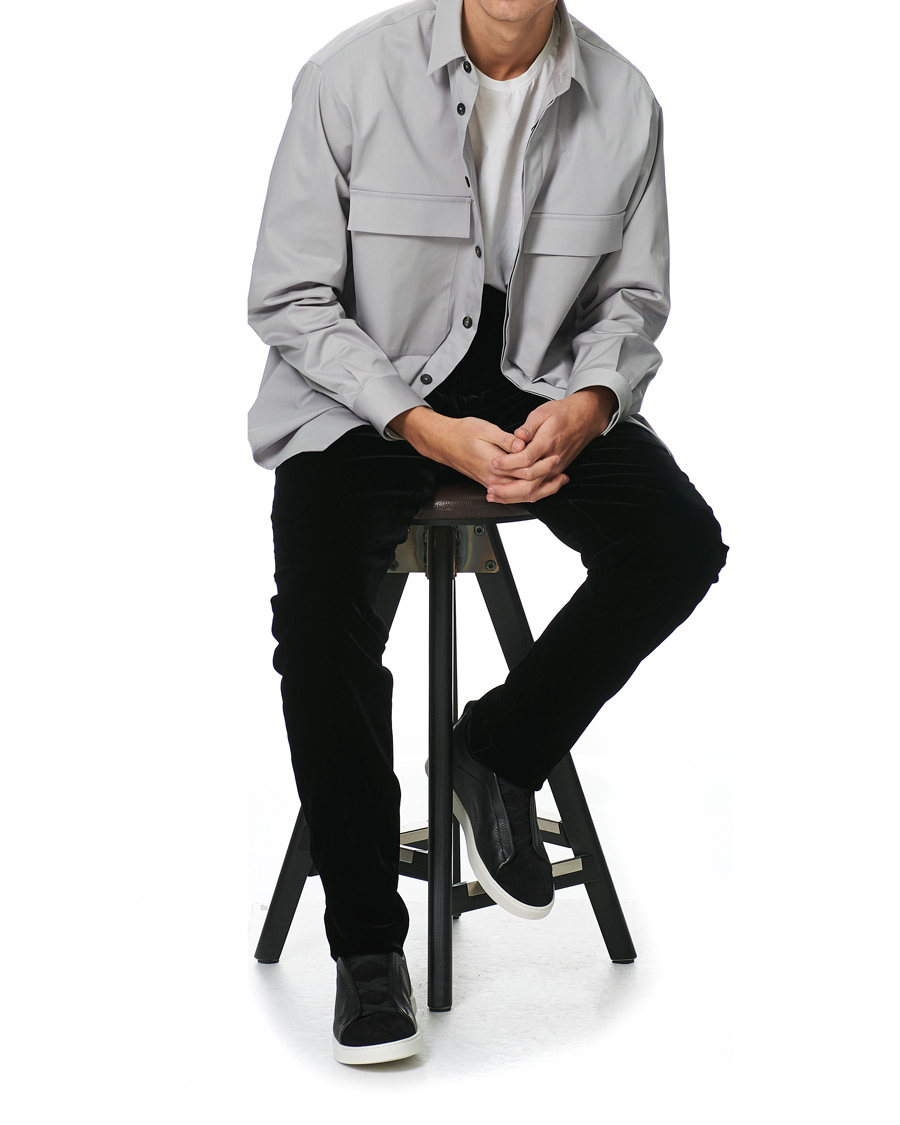 Herr | Skjortor | Giorgio Armani | Cotton Overshirt Light Grey