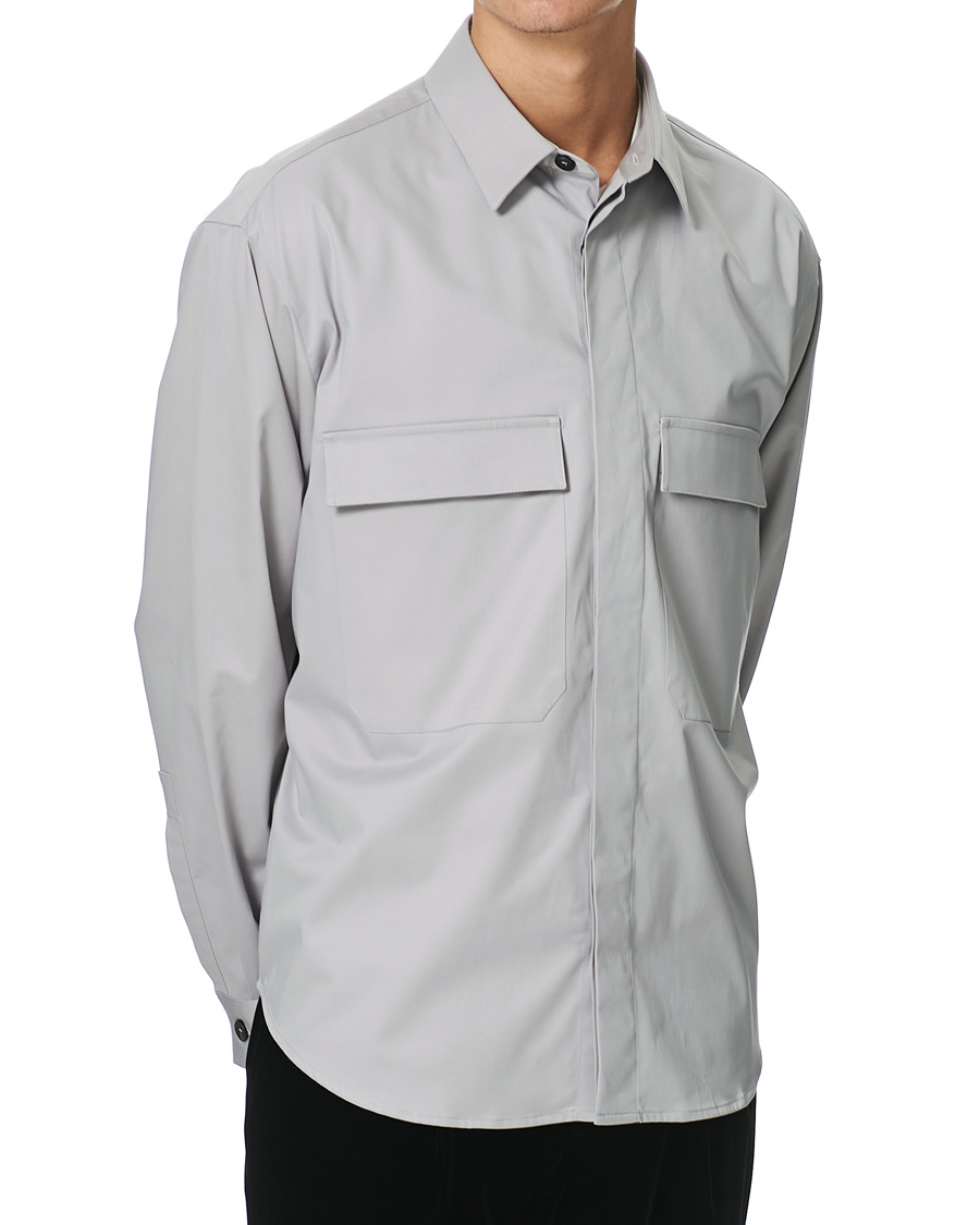 Herr | Skjortor | Giorgio Armani | Cotton Overshirt Light Grey