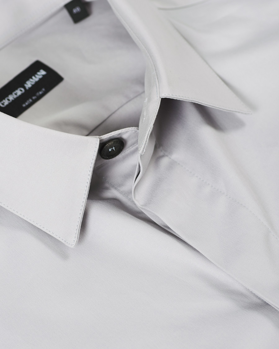 Herr | Skjortor | Giorgio Armani | Cotton Overshirt Light Grey